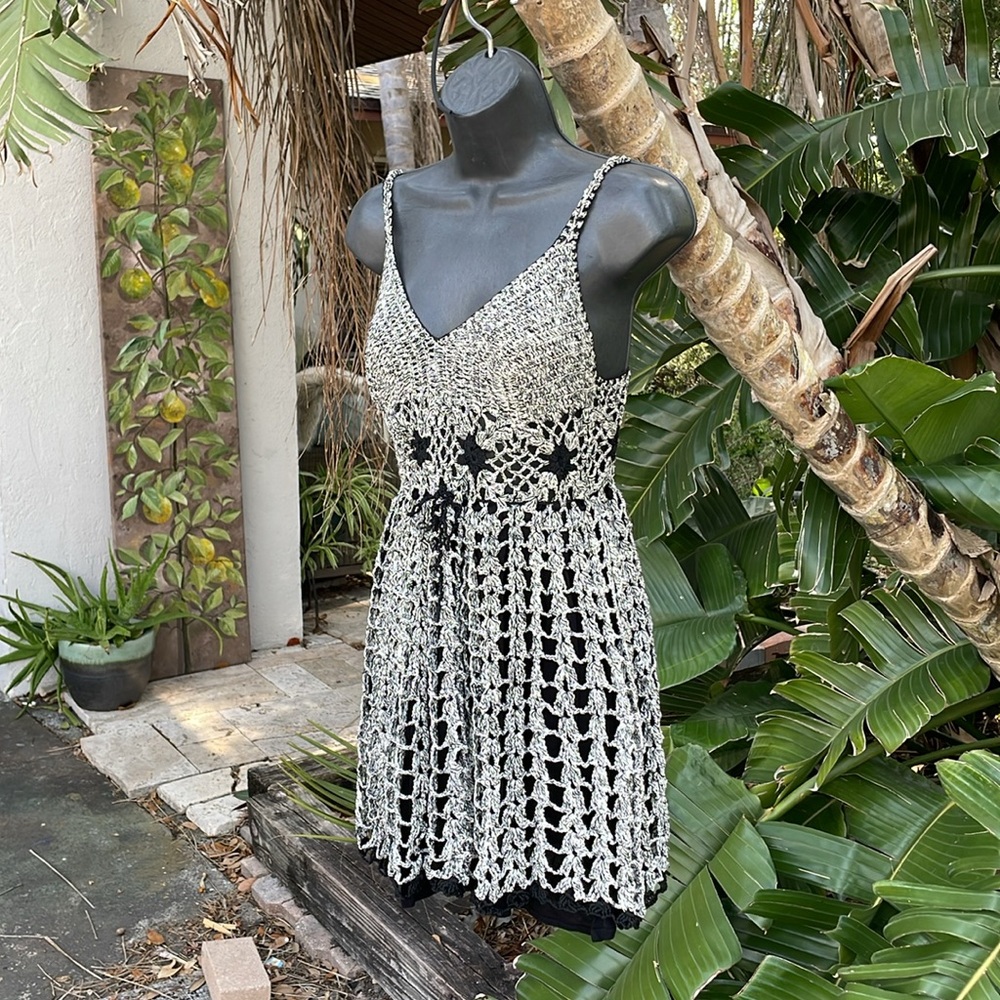 Crochet mini dress. - Picture 3 of 5